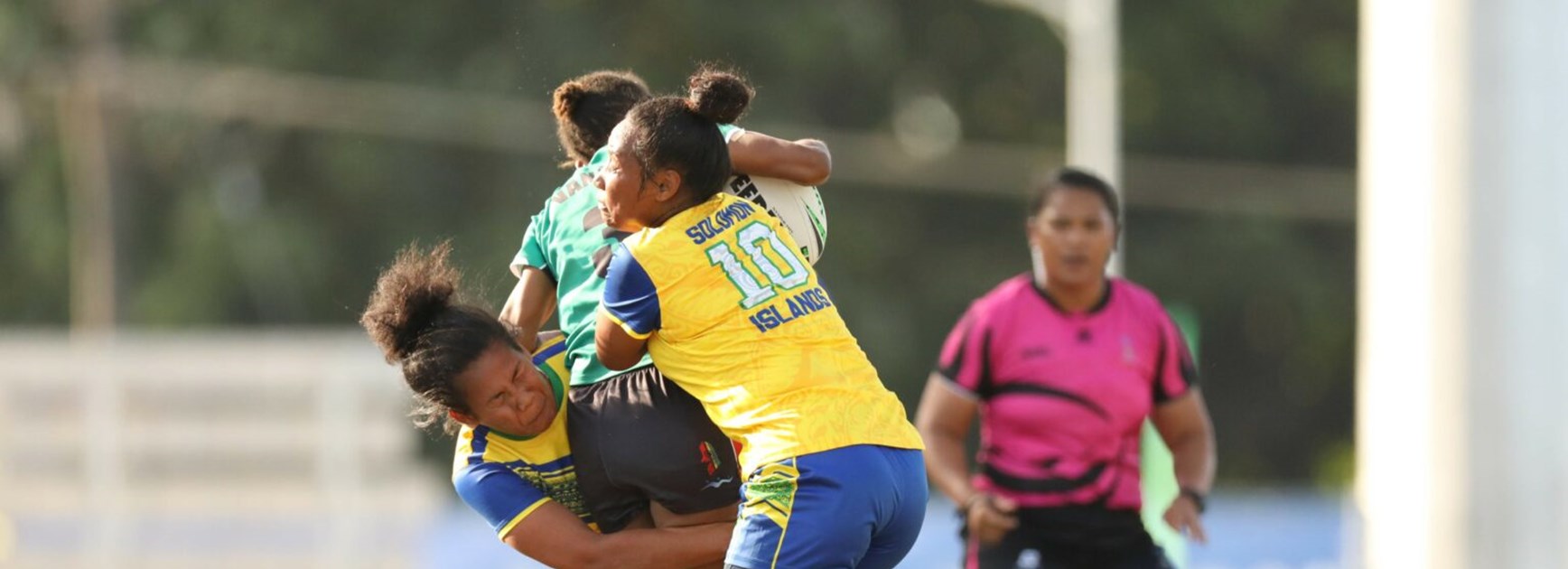 Fiji’s Sainimere Vateitei and Cook Islands’ Patricia Taea became the first Pacific women to referee at an international rugby league tournament at Sol2023.